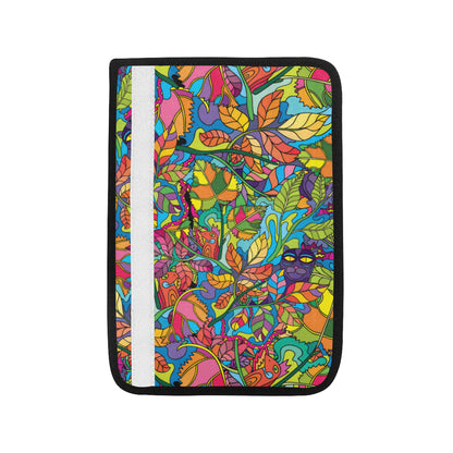 Psychedelic Trippy Flower Print Car Seat Belt Cover