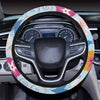 Morning Glory Pattern Print Design MG06 Steering Wheel Cover with Elastic Edge