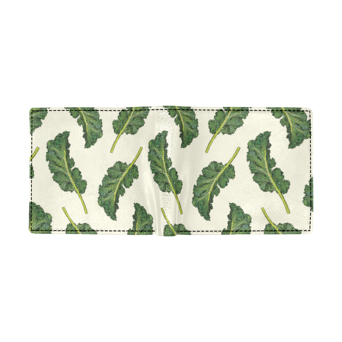 Kale Pattern Print Design 03 Men's ID Card Wallet