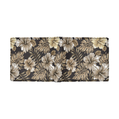 Brown Hibiscus Tropical Men's ID Card Wallet