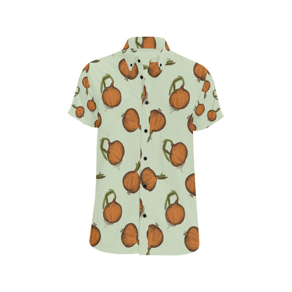 Onion Pattern Print Design A05 Men's Short Sleeve Button Up Shirt