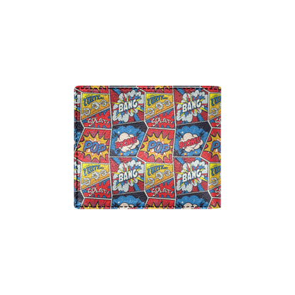Comic Book Pattern Print Design 03 Men's ID Card Wallet