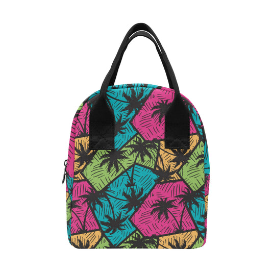 Palm Tree Pattern Print Design PT09 Insulated Lunch Bag