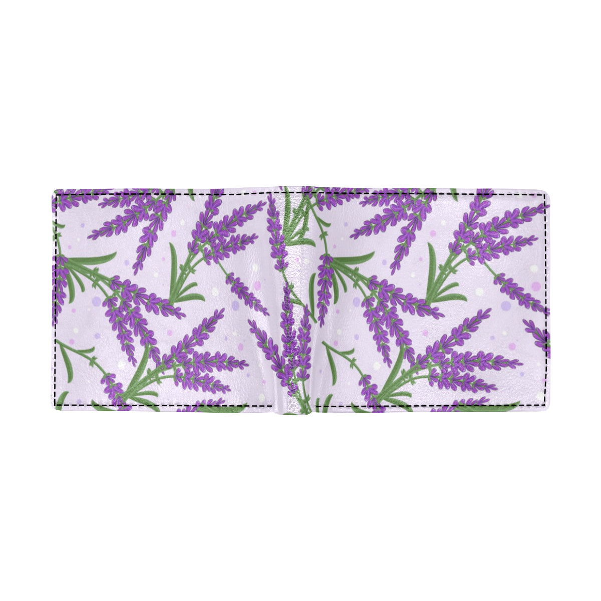 Lavender Pattern Print Design LV02 Men's ID Card Wallet