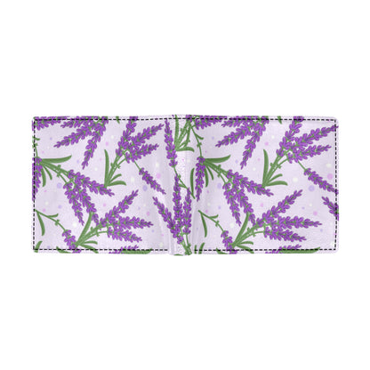 Lavender Pattern Print Design LV02 Men's ID Card Wallet