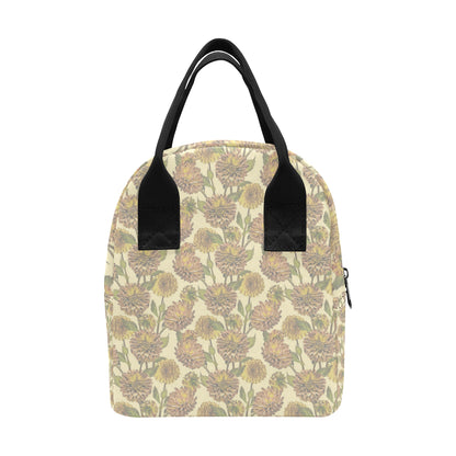 Dahlia Pattern Print Design DH09 Insulated Lunch Bag