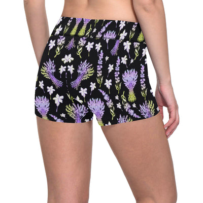 Lavender Pattern Print Design LV04 Yoga Shorts