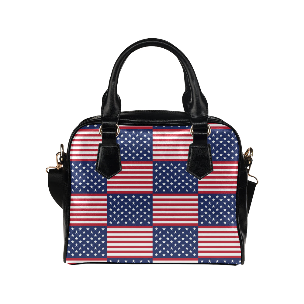 Patriotic US Flag Pattern Print Design A03 Shoulder Handbag