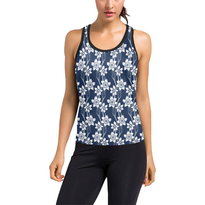 Daffodils Pattern Print Design DF09 Women's Racerback Tank Top