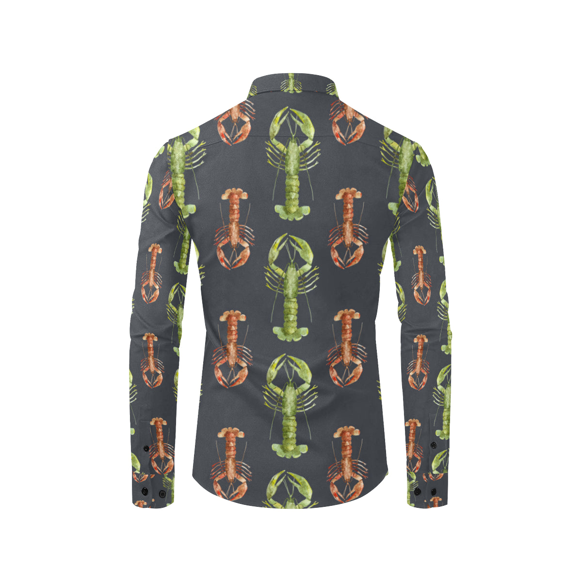 Lobster Pattern Print Design 01 Men's Long Sleeve Shirt