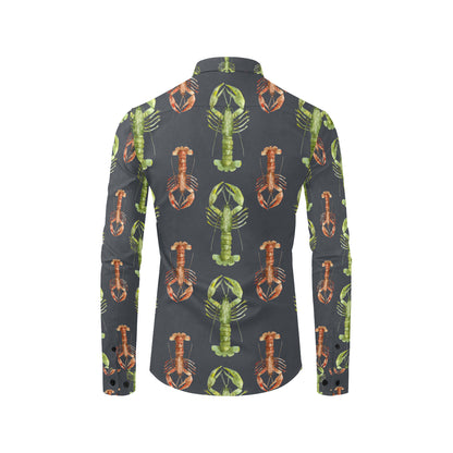 Lobster Pattern Print Design 01 Men's Long Sleeve Shirt