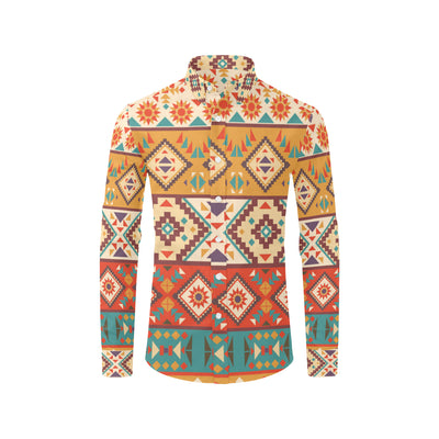 Navajo Pattern Print Design A01 Men's Long Sleeve Shirt