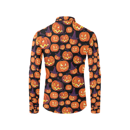 Halloween Pattern Print Design 04 Men's Long Sleeve Shirt