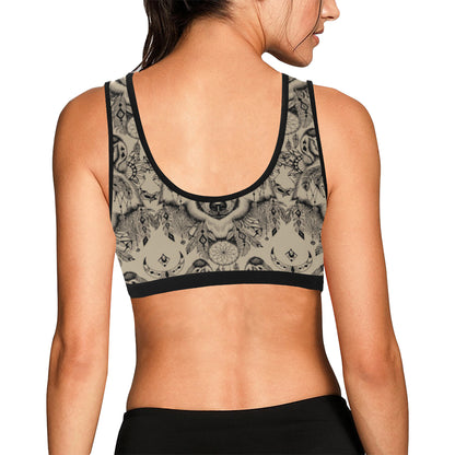 Indian Boho Wolf Sports Bra