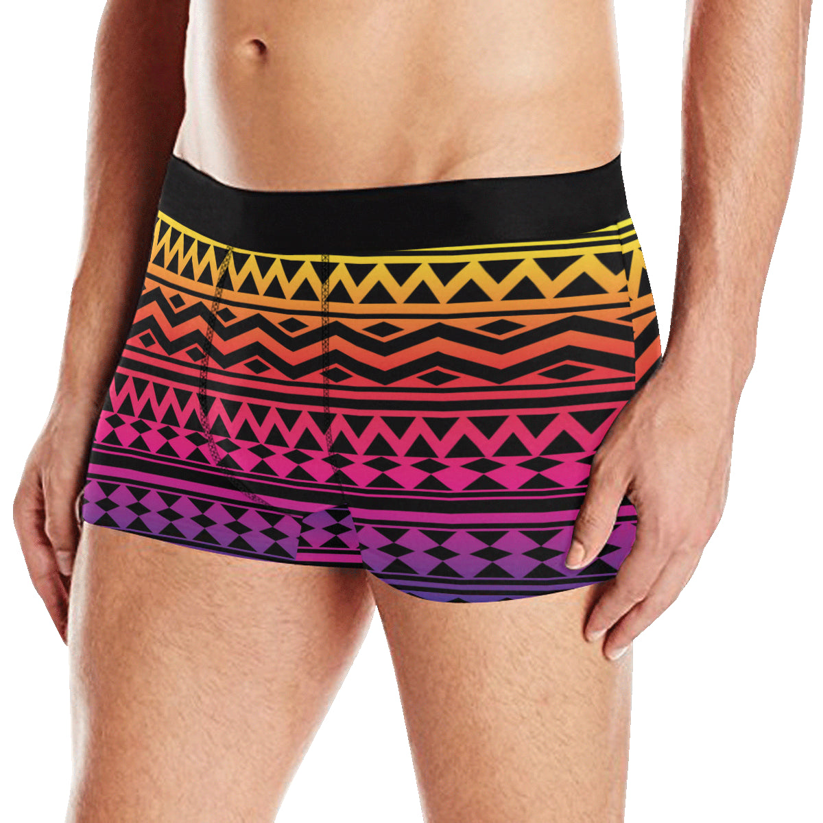 Rainbow Tribal Pattern Print Design A02 Men's Boxer Briefs