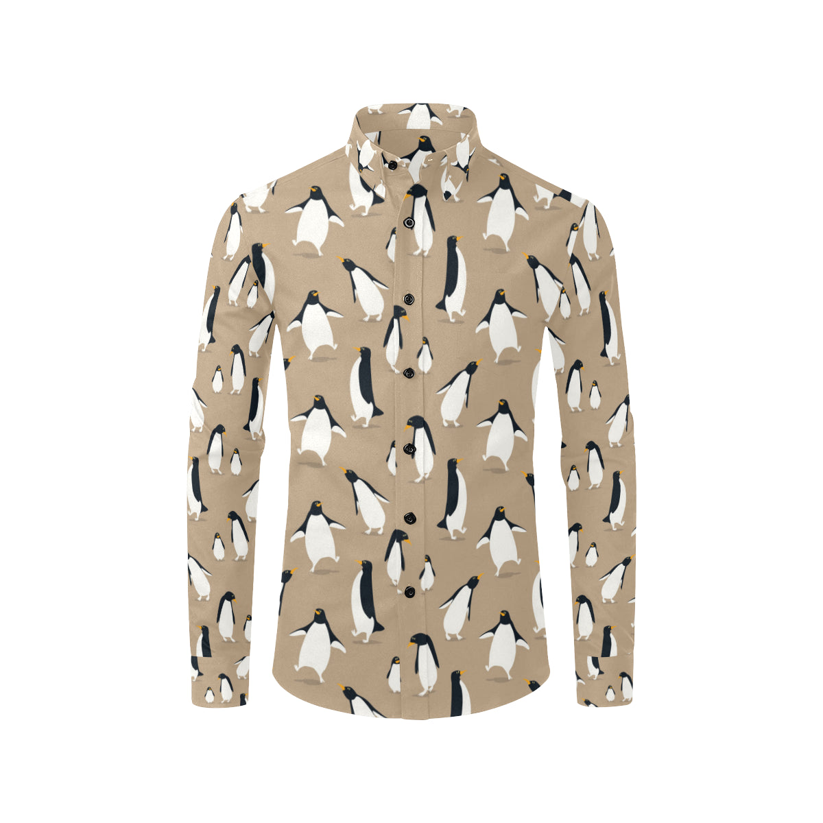 Penguin Pattern Print Design A01 Men's Long Sleeve Shirt