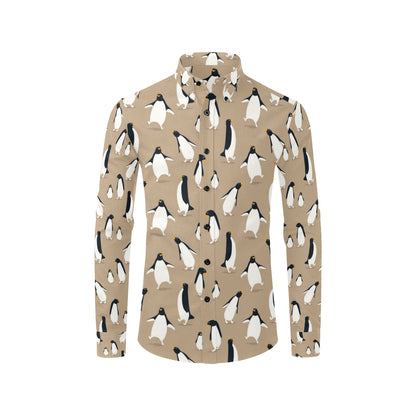 Penguin Pattern Print Design A01 Men's Long Sleeve Shirt