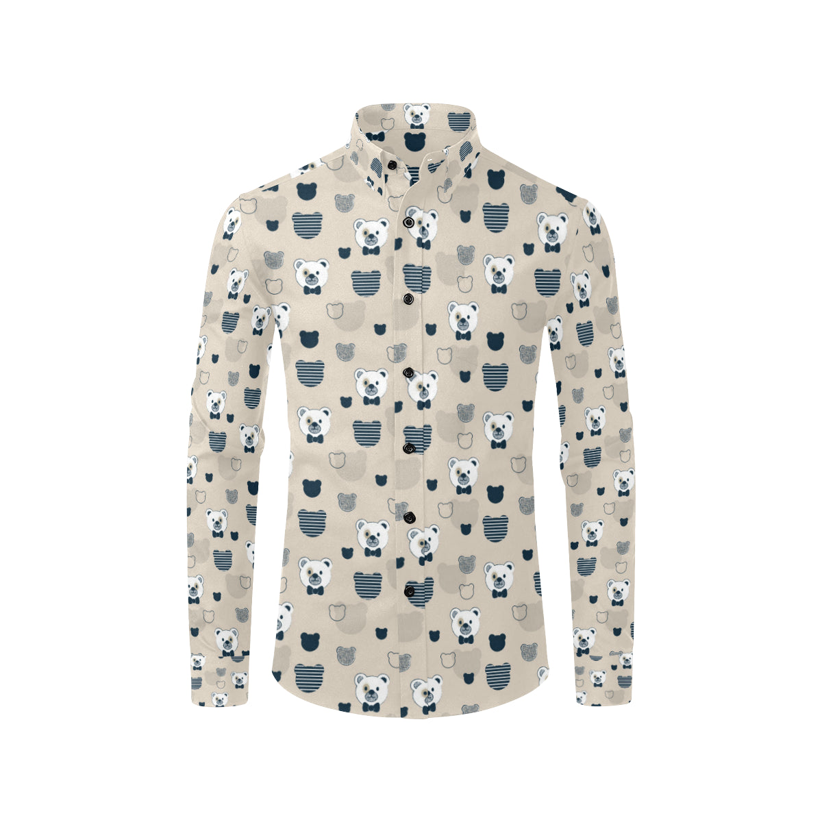Bear Pattern Print Design 05 Men's Long Sleeve Shirt