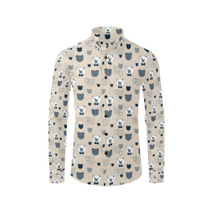 Bear Pattern Print Design 05 Men's Long Sleeve Shirt