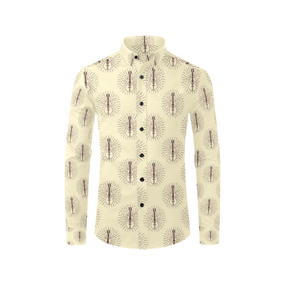 Mandolin Pattern Print Design 02 Men's Long Sleeve Shirt