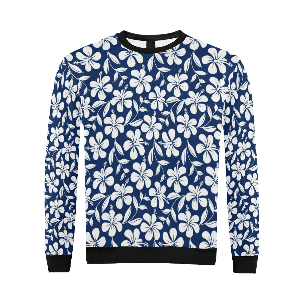 Hibiscus Pattern Print Design HB031 Men Long Sleeve Sweatshirt