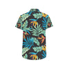 Tropical Palm Leaves Hawaiian Flower Men's Short Sleeve Button Up Shirt