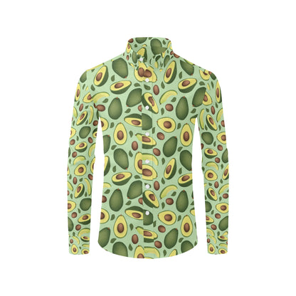 Avocado Pattern Print Design AC01 Men's Long Sleeve Shirt