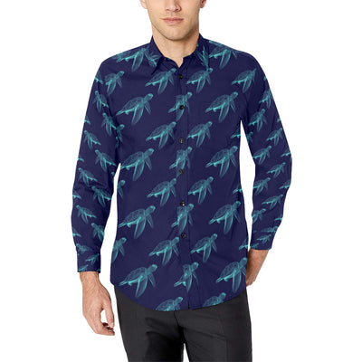 Sea Turtle Pattern Print Design T04 Men's Long Sleeve Shirt