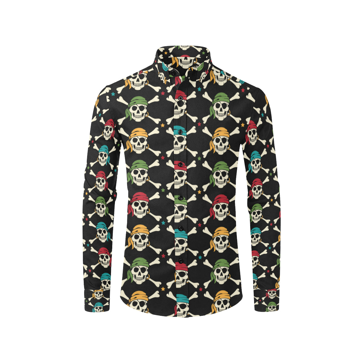 Pirate Pattern Print Design A01 Men's Long Sleeve Shirt
