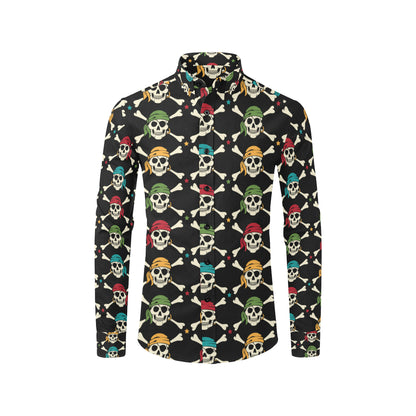 Pirate Pattern Print Design A01 Men's Long Sleeve Shirt