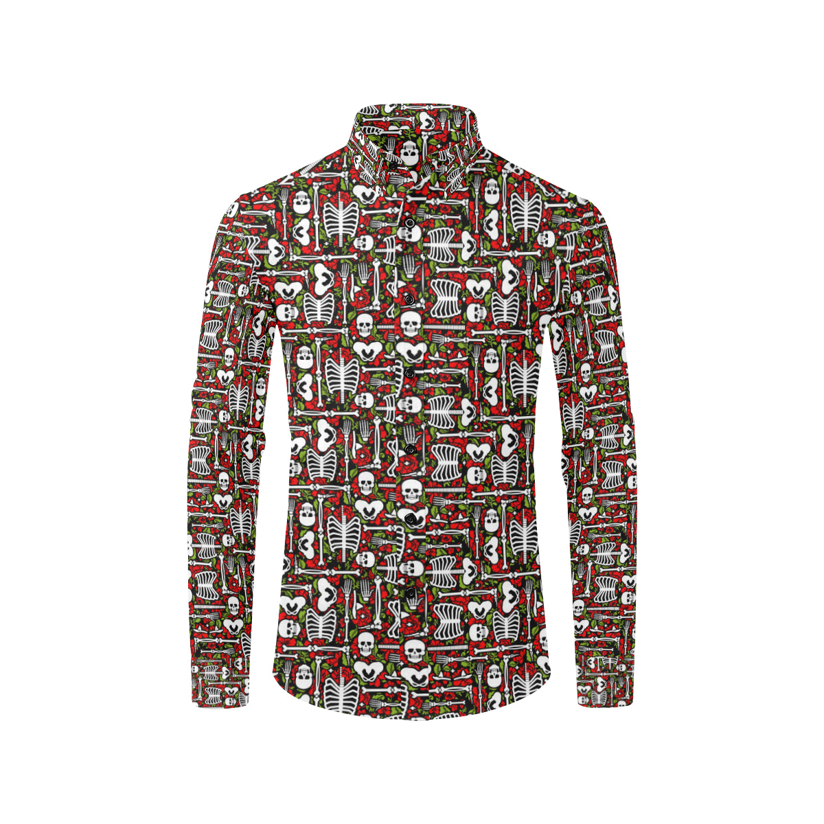 Skeleton Pattern Print Men's Long Sleeve Shirt