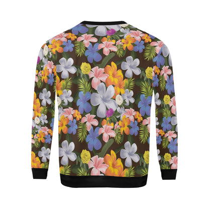 Plumeria Pattern Print Design PM03 Men Long Sleeve Sweatshirt