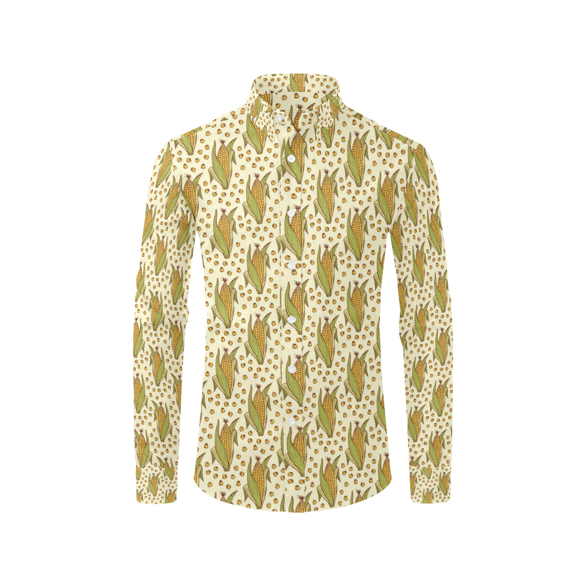 Corn Pattern Print Design 01 Men's Long Sleeve Shirt