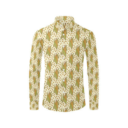 Corn Pattern Print Design 01 Men's Long Sleeve Shirt