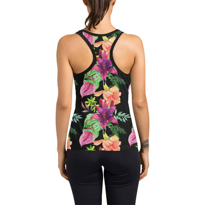 Amaryllis Pattern Print Design AL09 Women's Racerback Tank Top