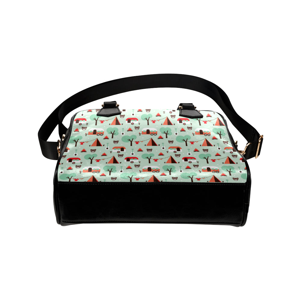 Camper Tent Pattern Print Design 01 Shoulder Handbag