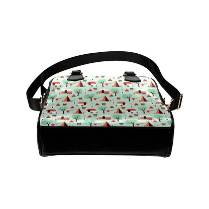 Camper Tent Pattern Print Design 01 Shoulder Handbag