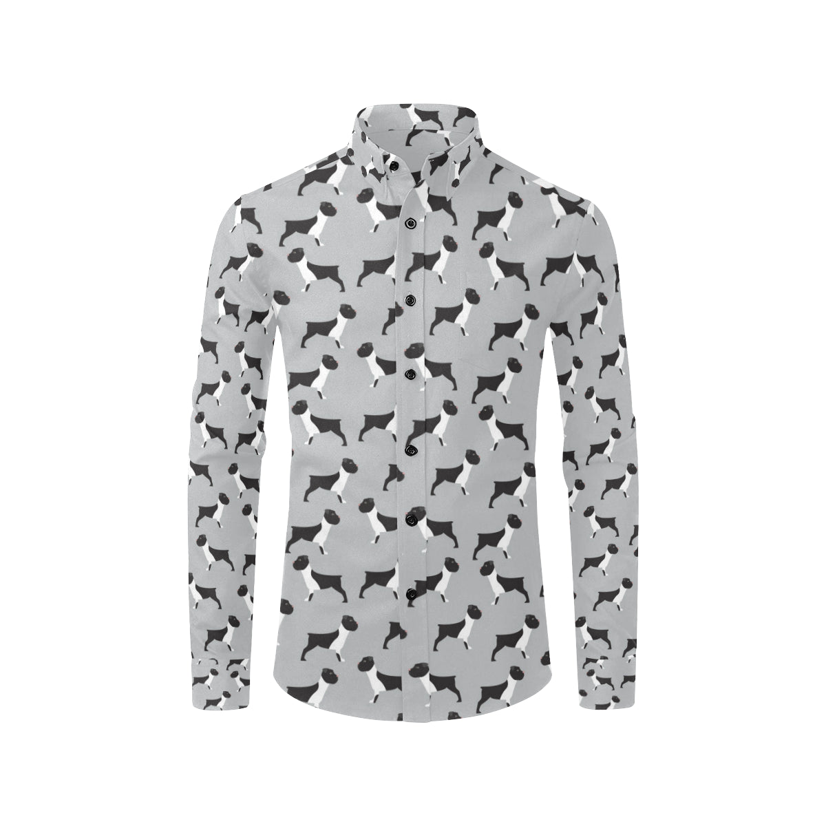 Boxers Pattern Print Design 01 Men's Long Sleeve Shirt