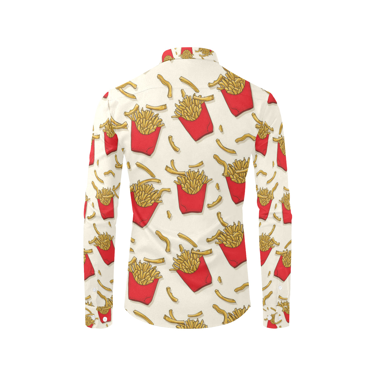 French Fried Pattern Print Design 01 Men's Long Sleeve Shirt