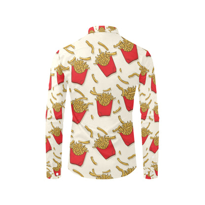 French Fried Pattern Print Design 01 Men's Long Sleeve Shirt