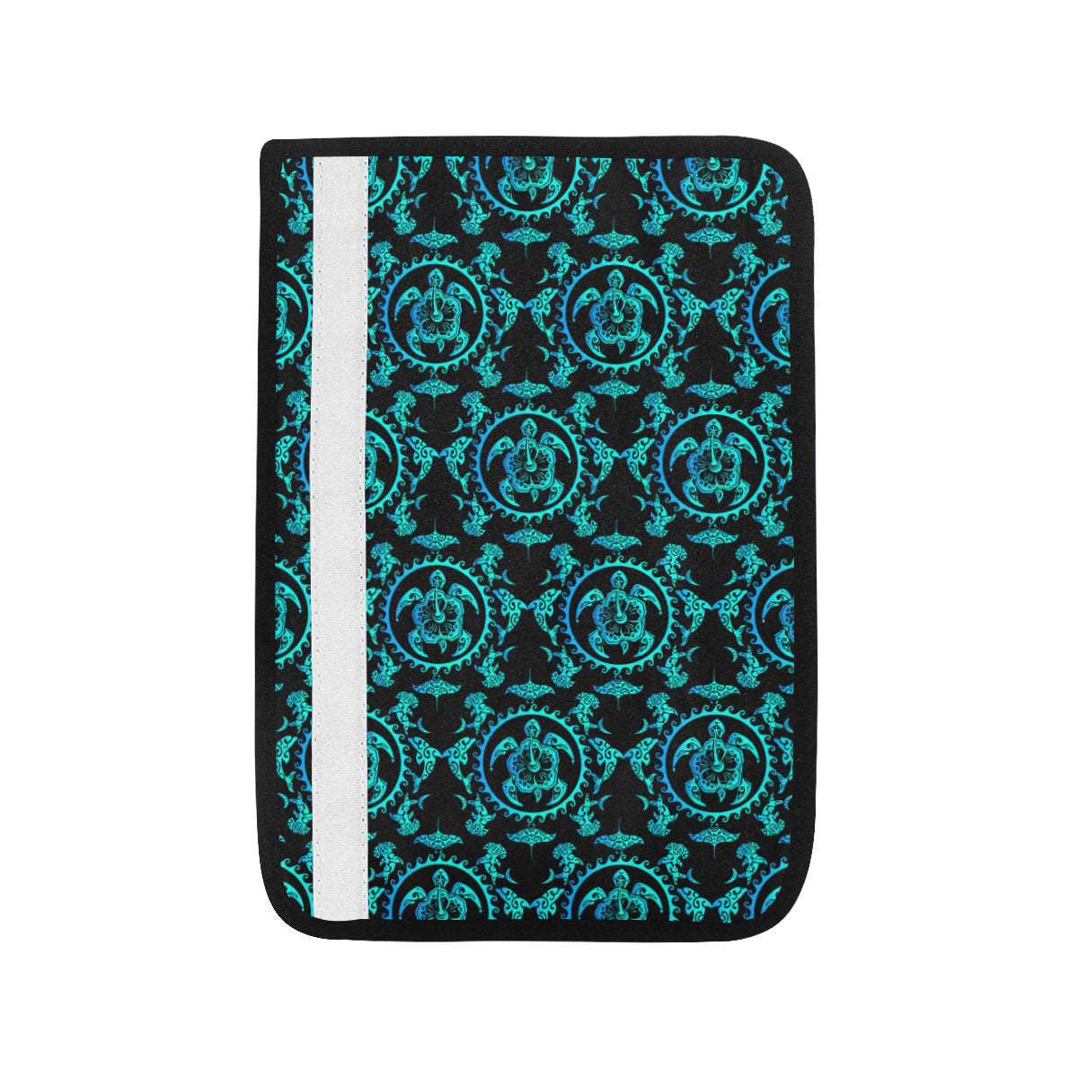 turquoise Tribal Sea Turtle Hawaiian Car Seat Belt Cover