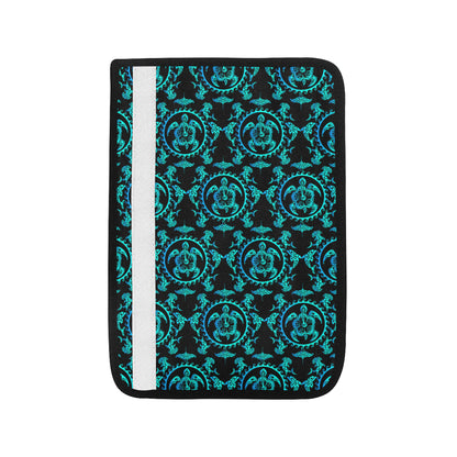 turquoise Tribal Sea Turtle Hawaiian Car Seat Belt Cover