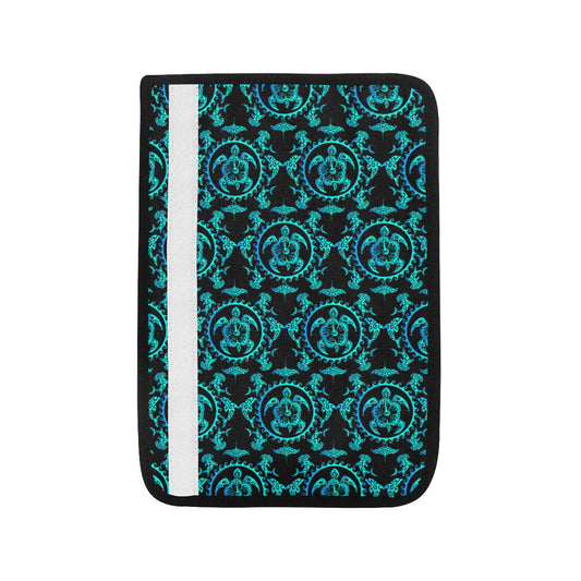 turquoise Tribal Sea Turtle Hawaiian Car Seat Belt Cover