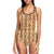 Tiki Orange Vertical Pattern Women Swimsuit