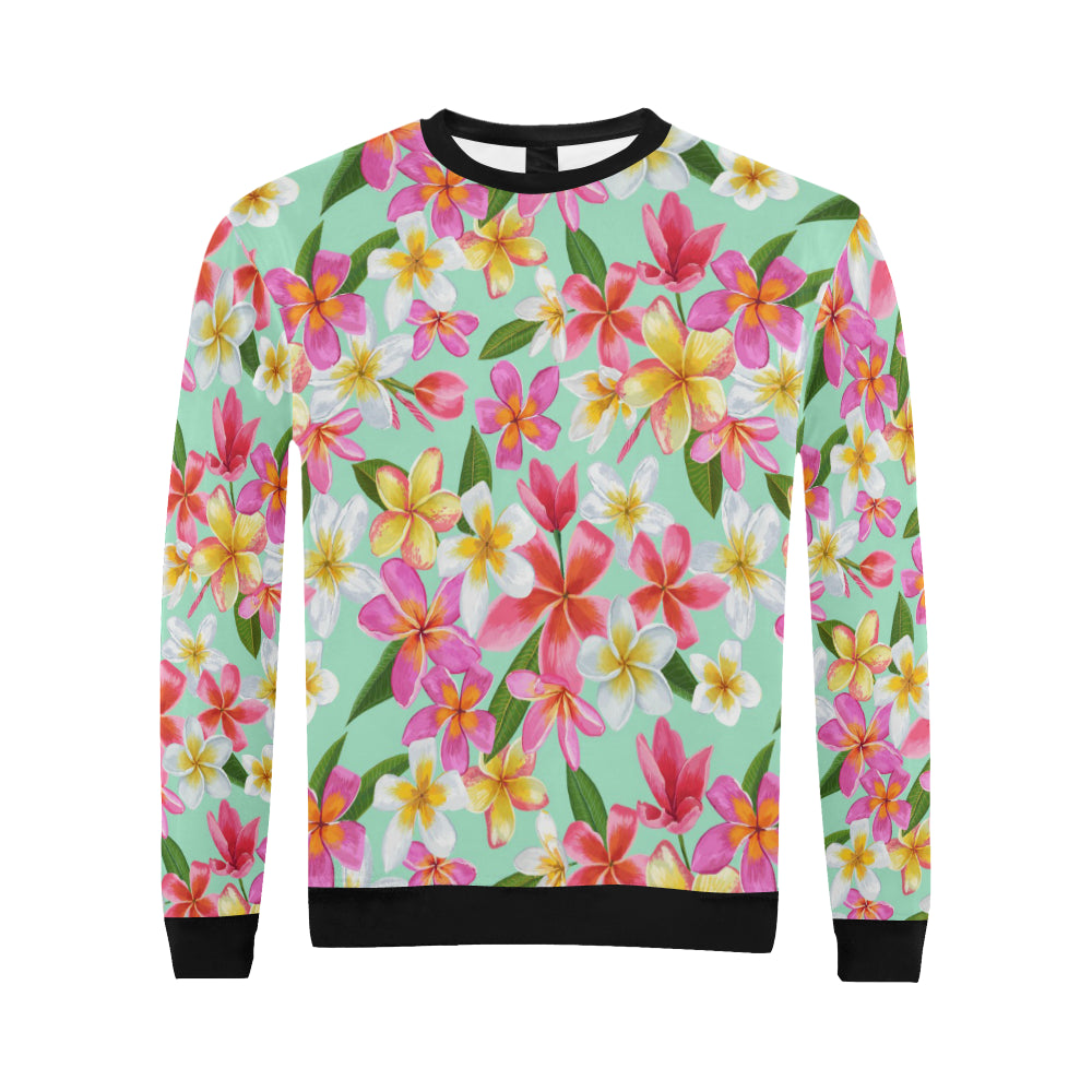Plumeria Pattern Print Design PM014 Men Long Sleeve Sweatshirt