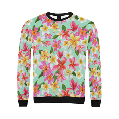 Plumeria Pattern Print Design PM014 Men Long Sleeve Sweatshirt