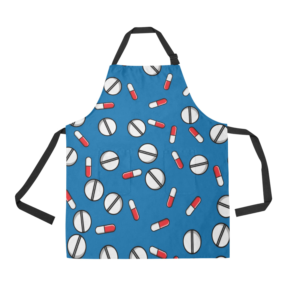 Pill Pattern Print Design A05 Apron with Pocket