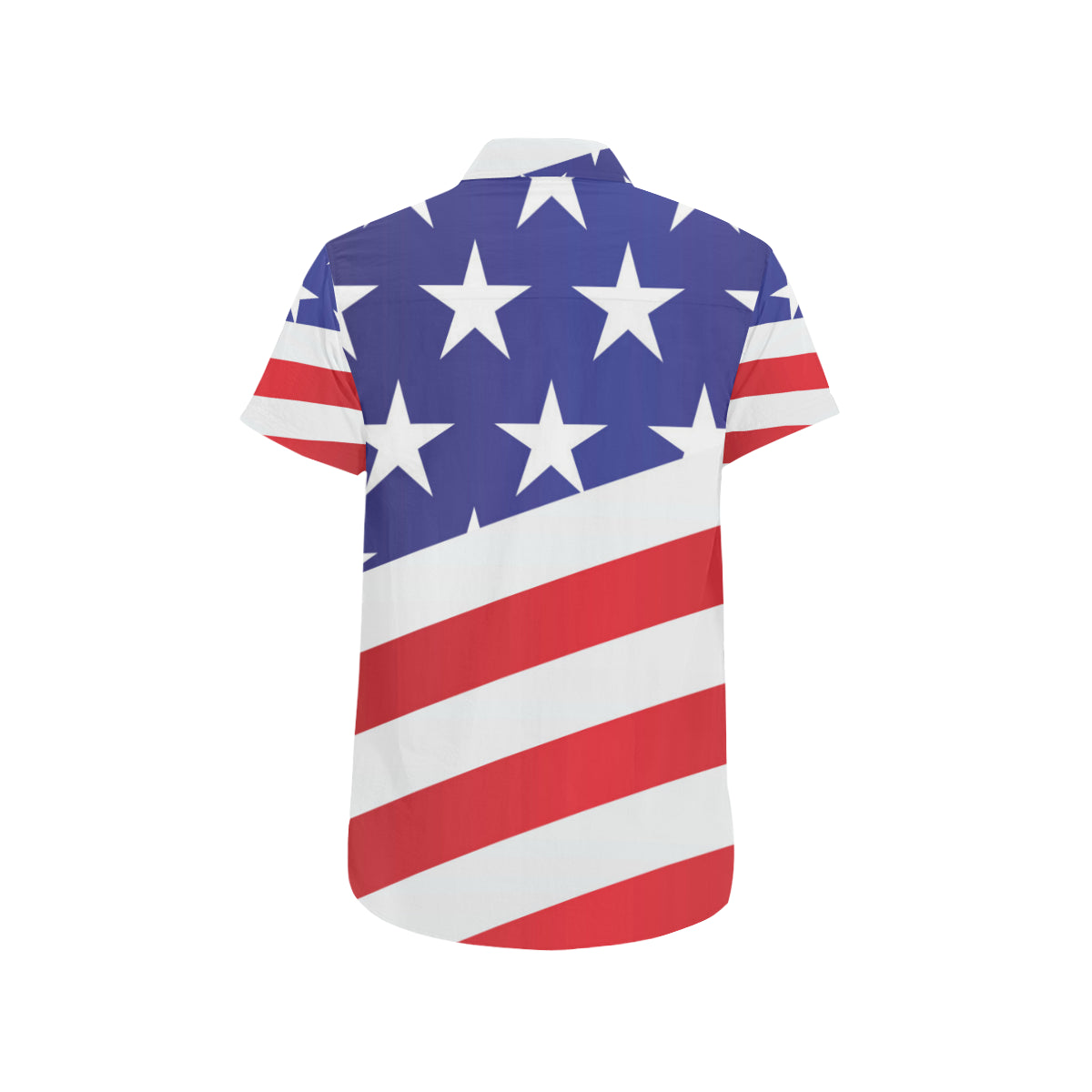 American flag Print Men's Short Sleeve Button Up Shirt