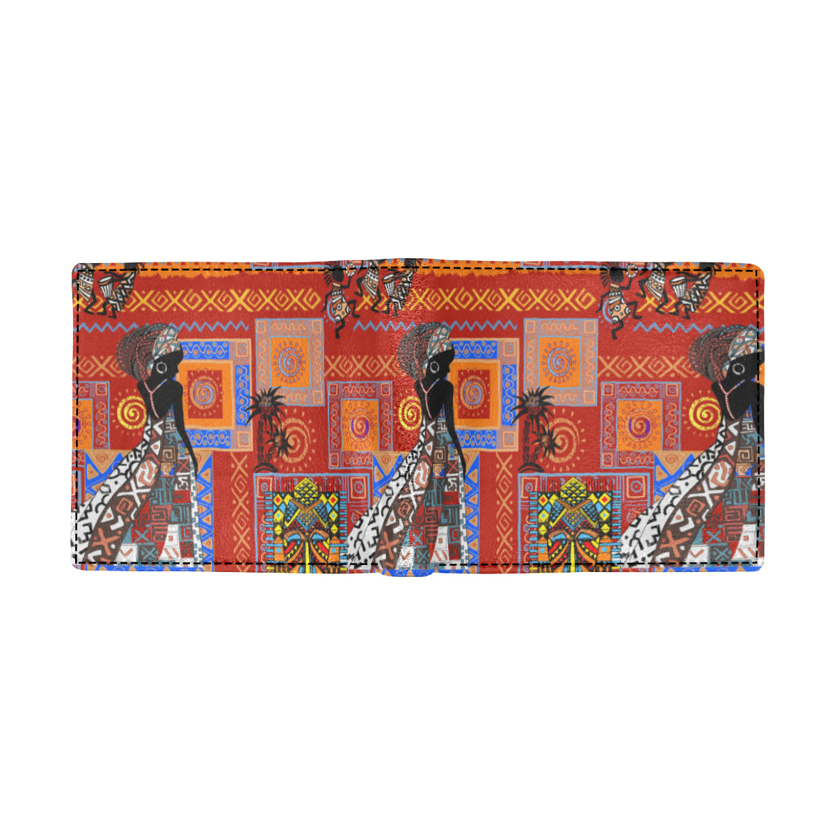 African Print Pattern Men's ID Card Wallet