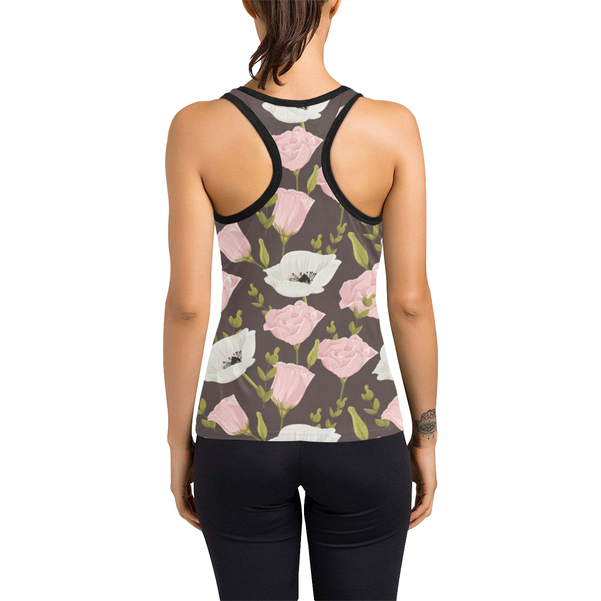 Anemone Pattern Print Design AM011 Women's Racerback Tank Top